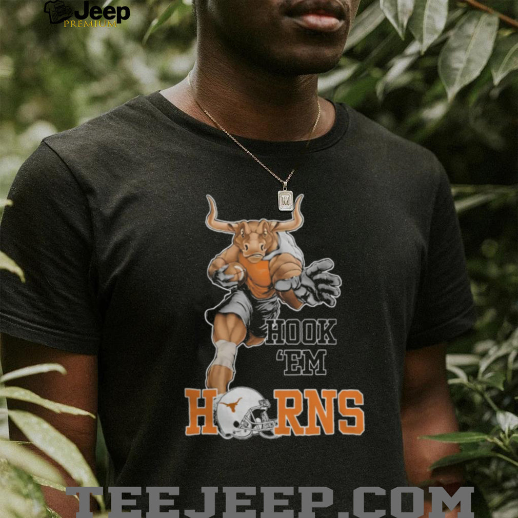Texas Longhorns Hook ‘Em Horns Football Mascot Action Graphic T Shirt