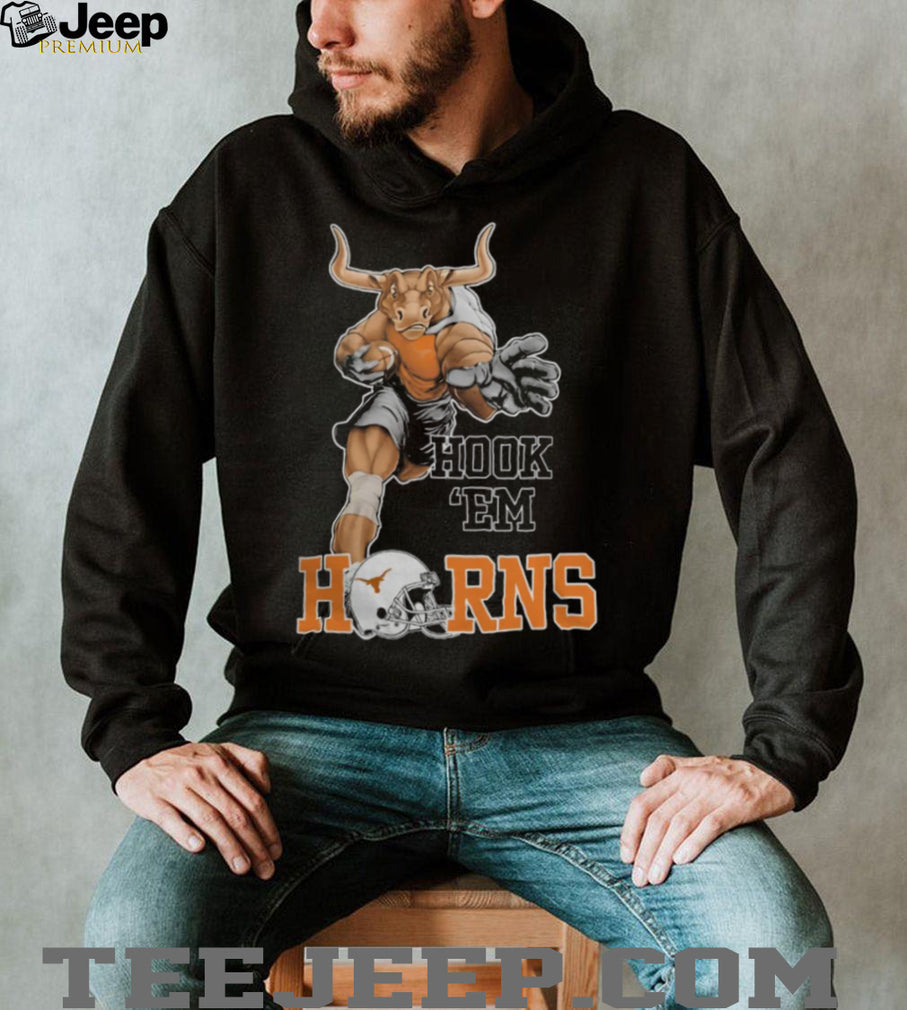 Texas Longhorns Hook ‘Em Horns Football Mascot Action Graphic T Shirt