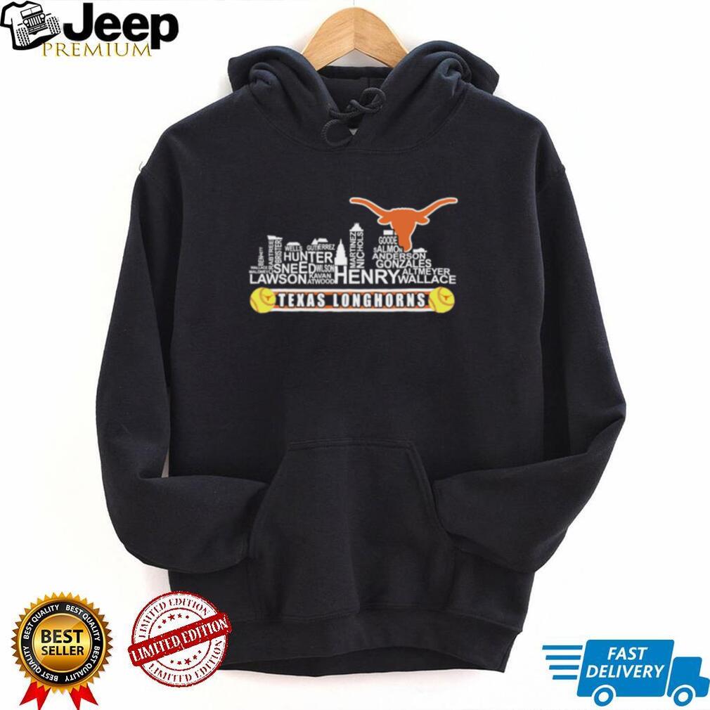 Texas Longhorns Skyline City Word Art Softball T Shirt