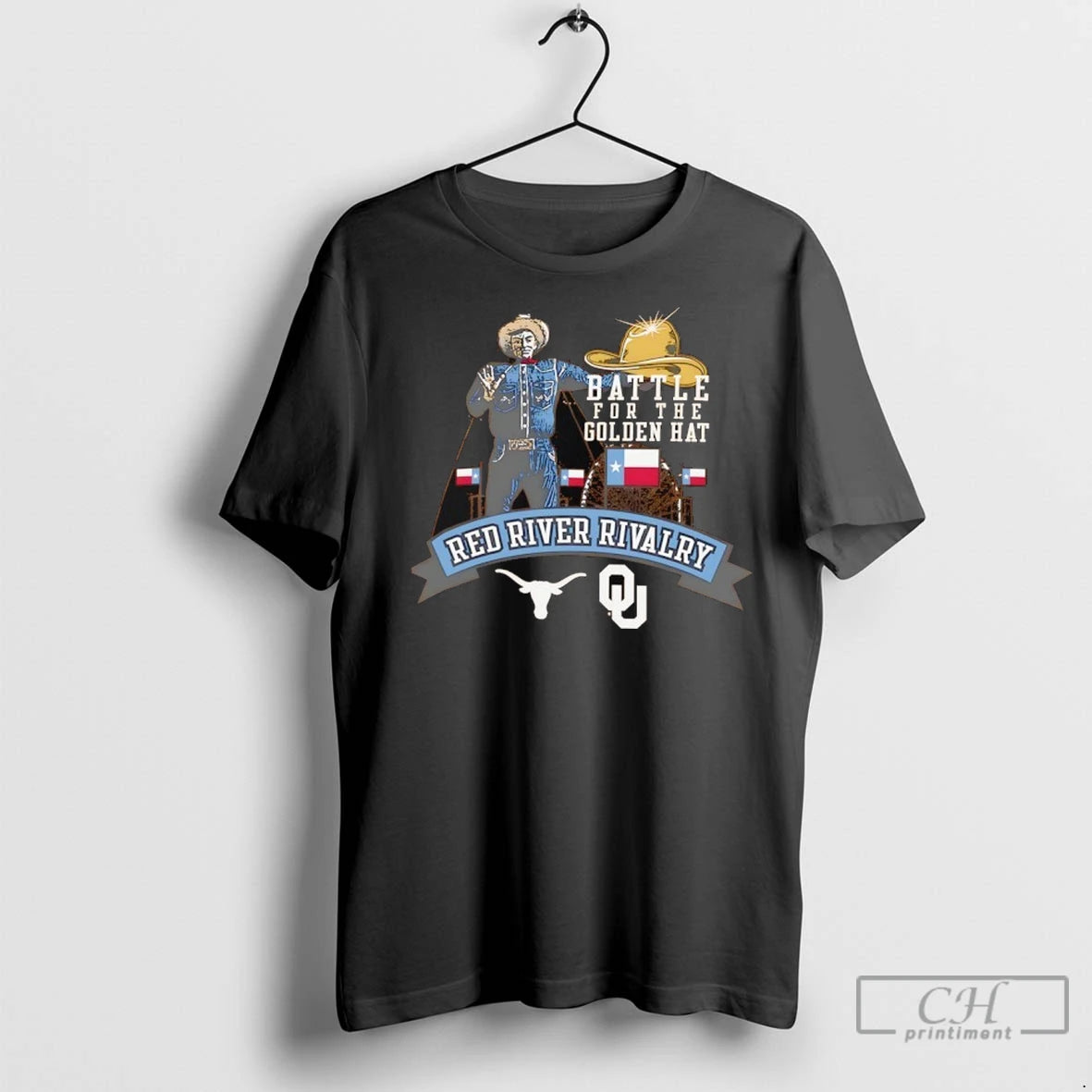 Texas Longhorns Vs Oklahoma Sooners Battle For The Golden Hat T Shirts