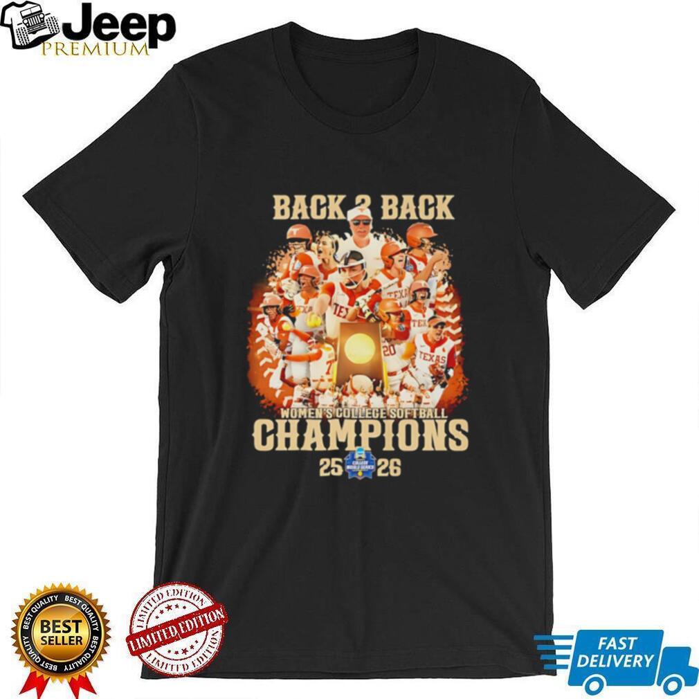 Texas Longhorns back to back Women’s college Softball Champions 25 26 shirt