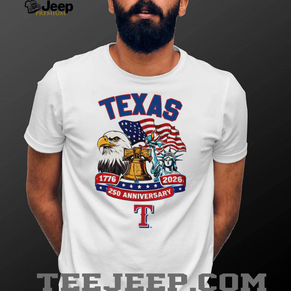 Texas Rangers 250th Anniversary 1776 2026 Custom Baseball Jersey T Shirt USA Semiquincentennial Patriotic Edition