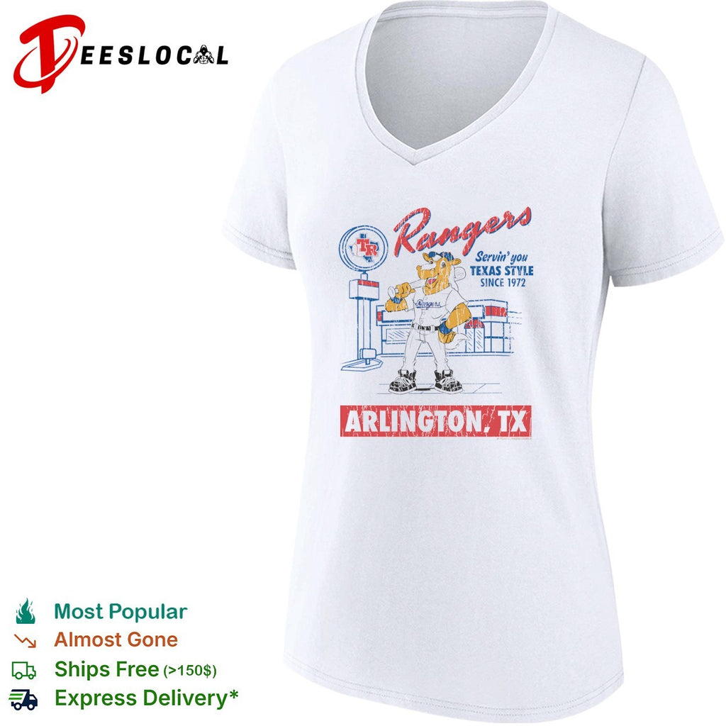 Texas Rangers Captain Mascot Servin you Texas Style Since 1972 Arlington TX shirt
