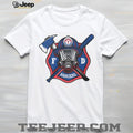 Texas Rangers Fire Department FD Logo Baseball Fans First Responders White T Shirt