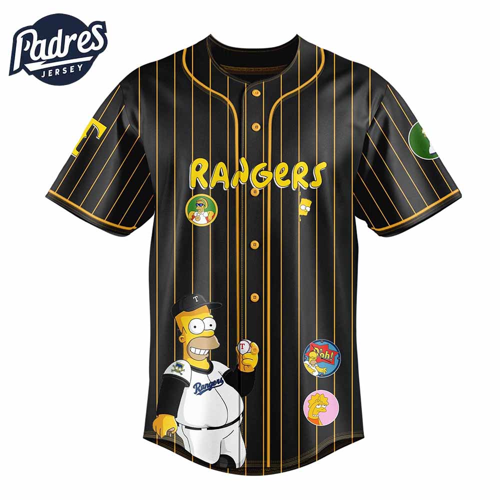 Texas Rangers MLB x The Simpsons Baseball Jersey Style - Padres Jersey Oasis: Elevate Your Baseball Style Game