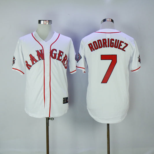 Texas Rangers #7 Rangers 7 White Retro