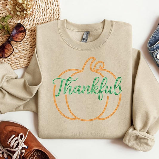 Thankful Pumpkin Rhinestone Transfer T-Shirts, Hoodie, Sweatshirt | WearSparks.com