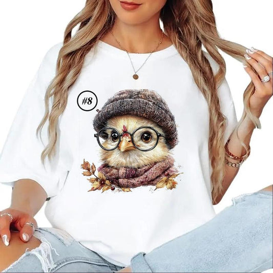 Thankgivings Watercolor Hen with a Vintage Hat Custom Cute Unisex T-shirt Hoodie Sweatshirt Design art more 1 Cotton Womenswear