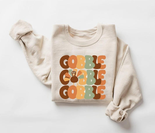 Thanksgiving Gobble Sweatshirt, Turkey Sweatshirt, Family Sweatshirt, Thanksgiving Shirt, Fall Sweatshirt, Women...