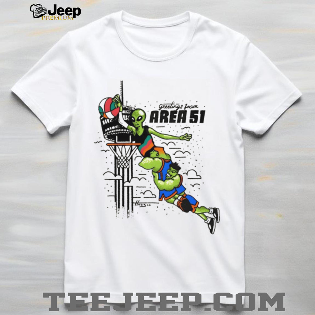 The Alien Victor Wembanyama San Antonio Spurs Greetings from Area 51 cartoon 2026 shirt
