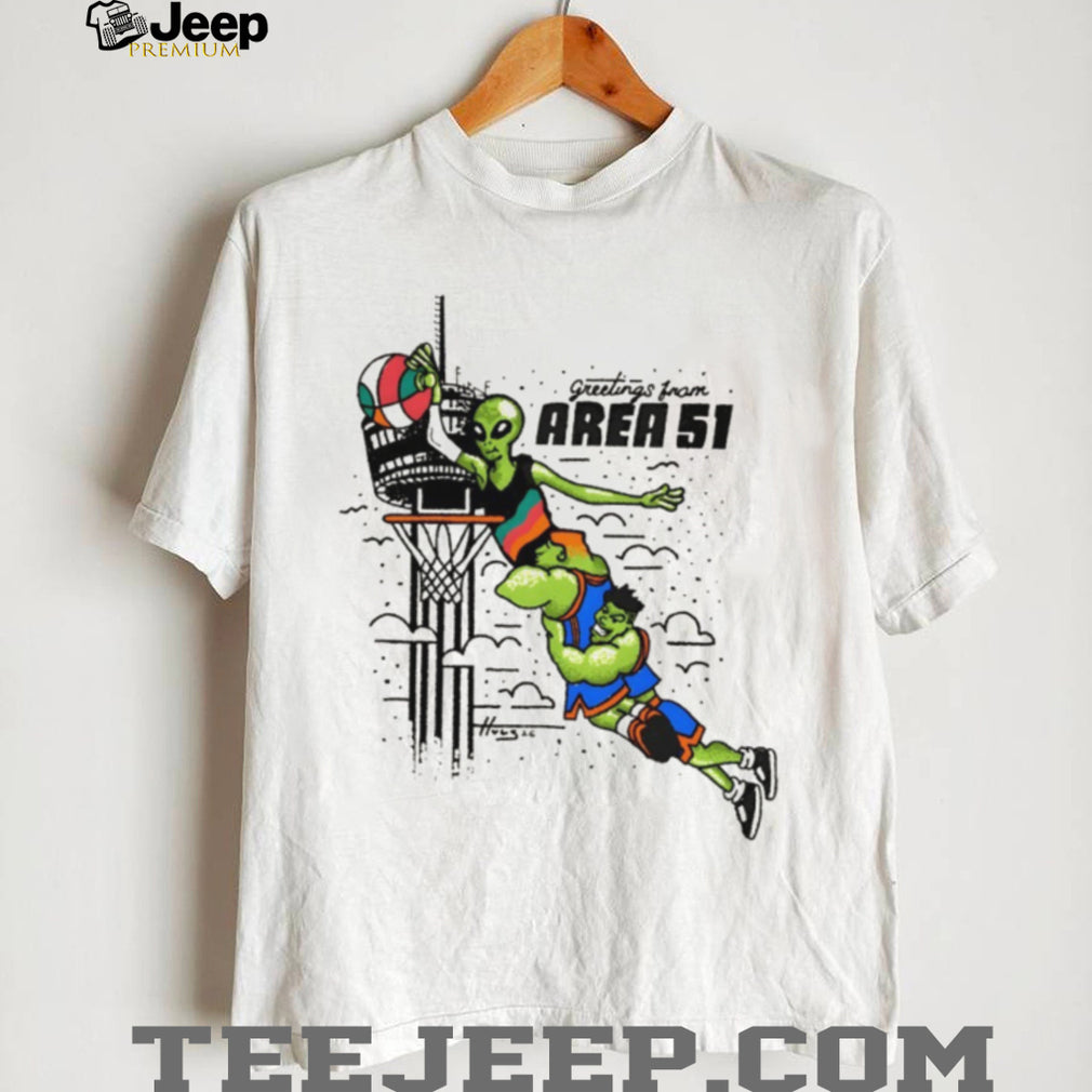 The Alien Victor Wembanyama San Antonio Spurs Greetings from Area 51 cartoon 2026 shirt