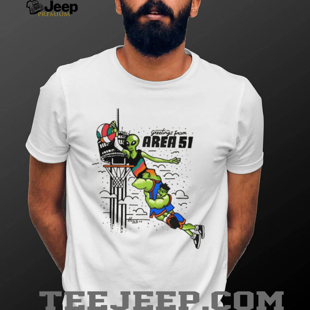 The Alien Victor Wembanyama San Antonio Spurs Greetings from Area 51 cartoon 2026 shirt
