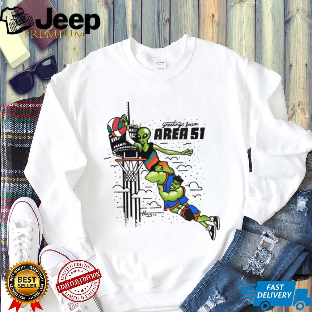 The Alien Victor Wembanyama San Antonio Spurs Greetings from Area 51 cartoon 2026 shirt