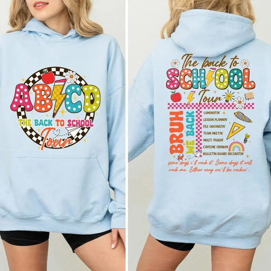 The Back To School Tour 2024 Retro Back to School Shirt for Teachers, ABCD Teacher Shirts, First Day Of School Teacher T-Shirt,Teacher Gift,Teacher Team Shirt,Tour Shirt