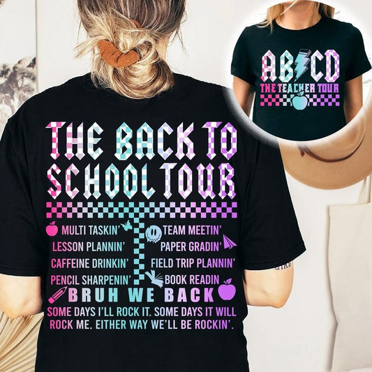 The Back To School Tour Abcd Shirt For Teacher First Day Of School Shirt Teacher Team Matching Tees Teacher Gift Abcd Teacher T-shirt Latarshia Grant