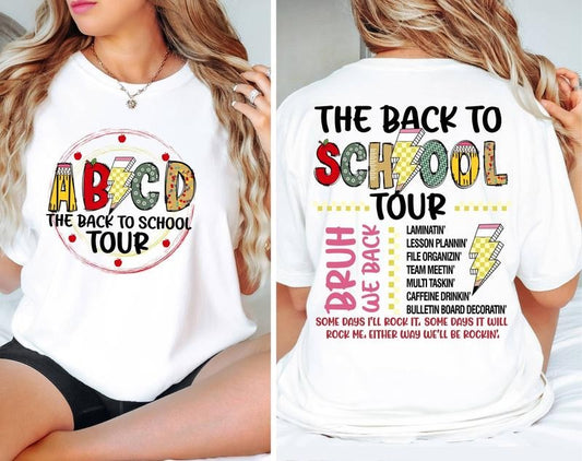 The Back To School Tour Shirtabcd Teacher Shirtteacher Gift Back To Schoolfirst Day Of School Teacher Shirtteacher Team Latarshia Grant