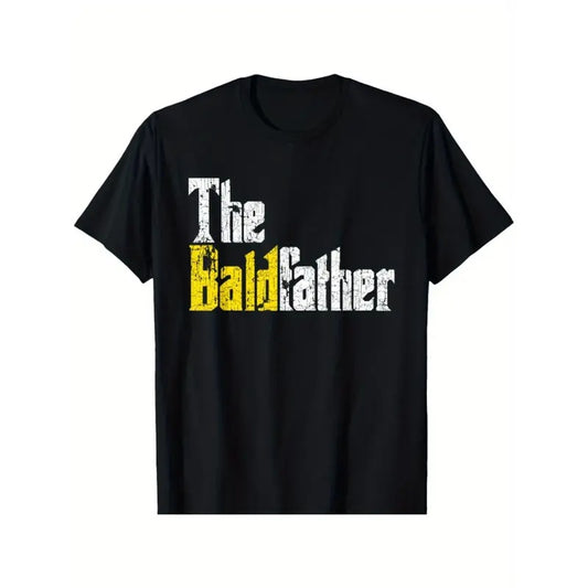The Baldfather Funny Birthday Gift for Bald Men Soft Breathable Mens Print T-shirt Cotton Made in USA