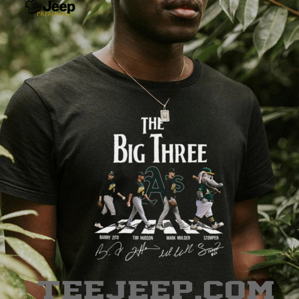 The Big Three Oakland Athletics Zito Hudson Mulder Vintage Baseball Retro Style Fan Shirt