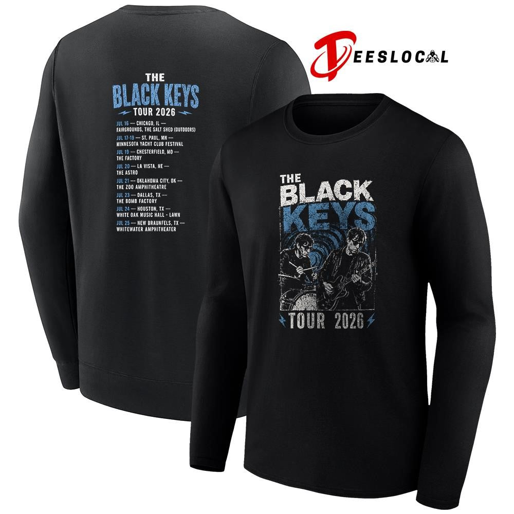 The Black Keys tour dates schedule graphic shirt