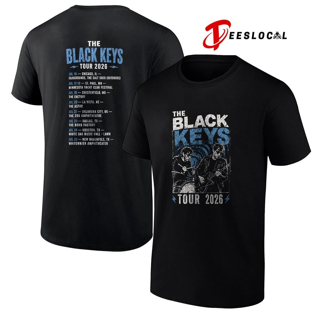 The Black Keys tour dates schedule graphic shirt