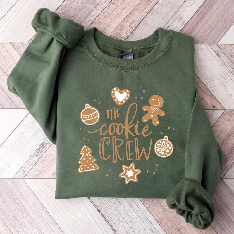 The Cookie Crew Sweatshirt, Christmas Cookie Crew Shirt, Cookies Sweatshirt, Christmas Baking Crew Shirt, Christmas Gifts,Funny Family Shirt Cotton Crewneck