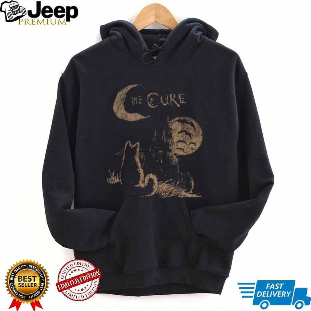 The Cure Gothic Rock Band Silhouette Cat Vintage Retro Style Fans Shirt