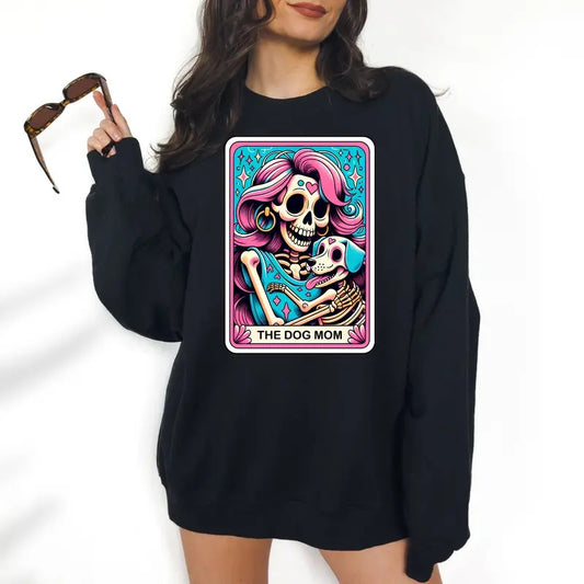 The Dog Mom - Unisex Crewneck Sweatshirt - Print is Sublimation, Tarot, Gift Idea, Relaxed Fit, Casual Apparel
