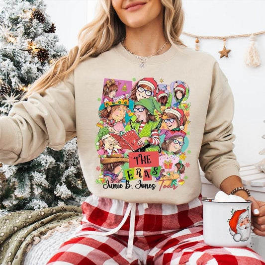 The Eras Junie B Jones Tour Sweatshirt, Junie B Jones Christmas T-shirt, Teacher Christmas Shirt, Children's Book Christmas, Book Lover Gift
