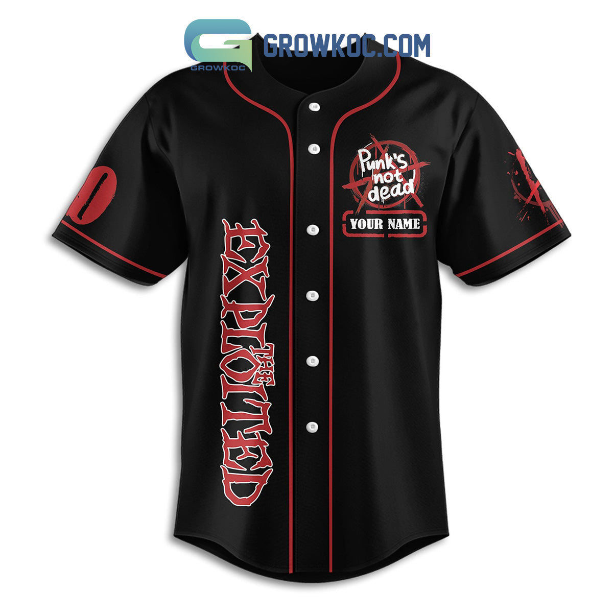 The Exploited Punks Not Dead Personalized Baseball Jersey