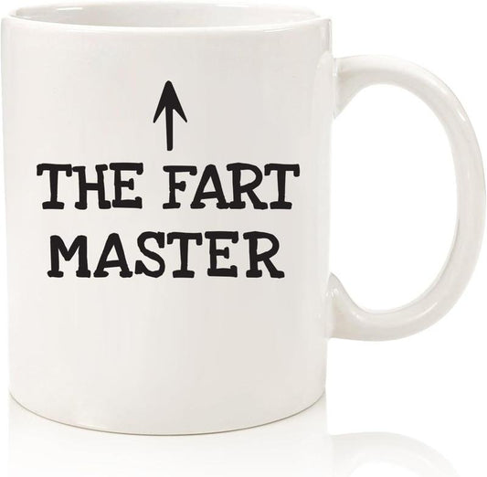 The Fart Master Funny Coffee Mug - Gag Birthday Gifts for Men, Dad, Women - Unique Dad Gift Idea from Son