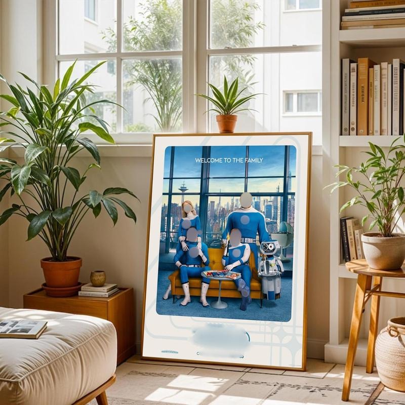 The Fearless Four-Inspired First Steps Poster, Cosmic Team Poster, Studio Hero Vibes Poster, Gift For Movie Lovers