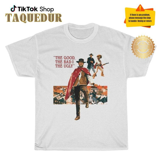 The Good The Bad and The Ugly Classic Action Movie Men's White T-Shirt Size Clint Eastwood T-Shirt