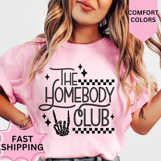 The Homebody Club Shirt, Comfort Colors, Christmas Coquette Shirt, Women's Holiday Tee, Casual Comfy Graphic