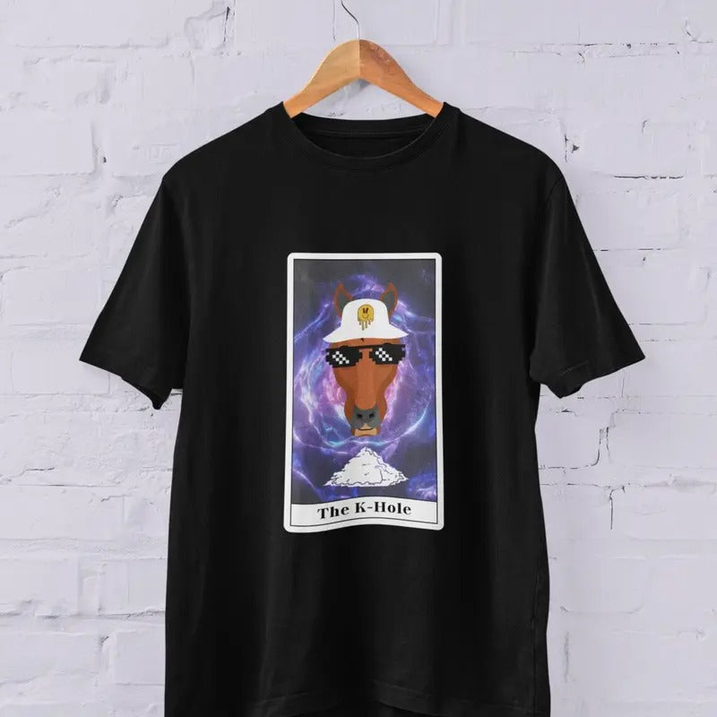 The K-hole tarot card-edm merch-rave shirt-edm clothing-funny rave shirt-ketamine Cotton Menswear