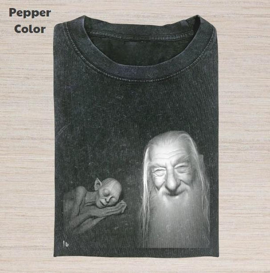 The Lord of the Rings Vintage Graphic Tee, Gandalf And Gollum Sleeping T-Shirt, Movies Tee, Unisex Meme Cringe Funny Dumb Shirt, Menswear Womenswear Streetwear