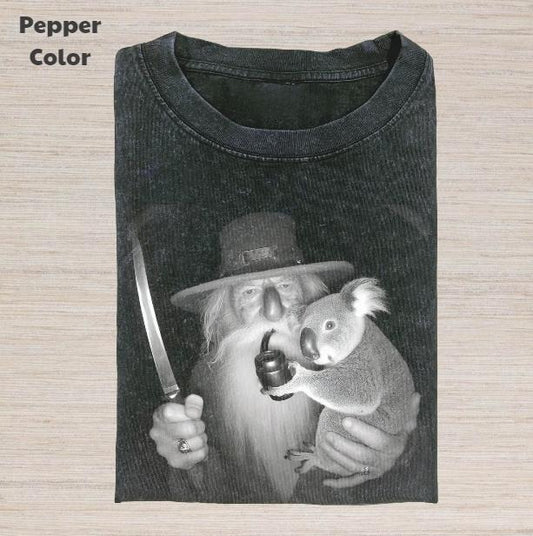 The Lord of the Rings Vintage Graphic Tee, Gandalf And Koala T-Shirt, Movies Tee, Unisex Meme Cringe Funny Dumb Shirt, Gift For Men Women, Menswear Womenswear Streetwear Cotton Comfort