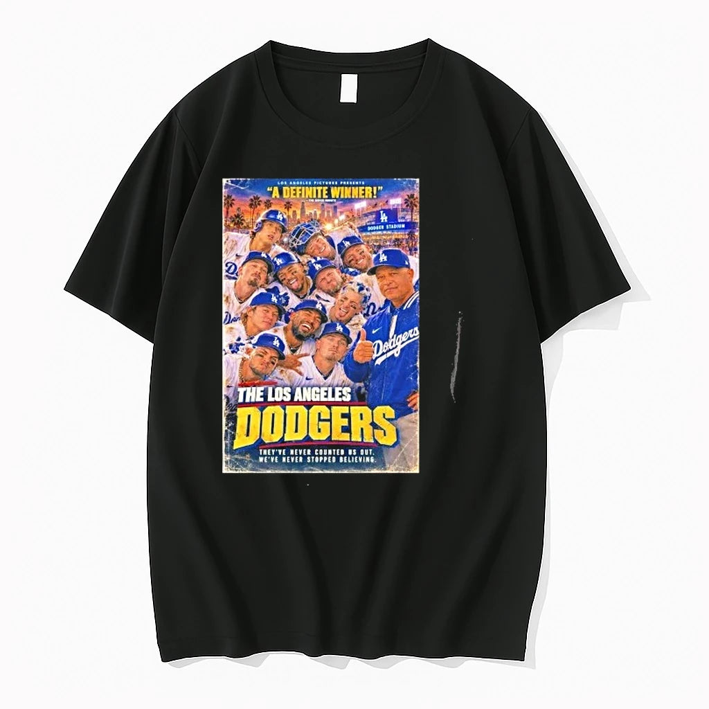 The Los Angeles Dodgers Theyve Never Counted Us Out Mens Black Tees Front Tshirts Sweater