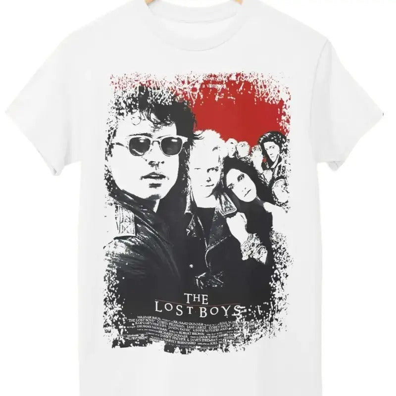 The Lost Boys Movie Poster Inspired Unisex White T-Shirt Cotton