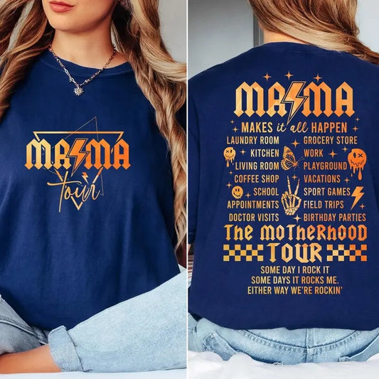 The Mama Tour Two-side Shirt, Motherhood Shirt, Some Days I Rock It,Mama Rock Tour Shirt,Either Way Were Rockin Cotton Grey