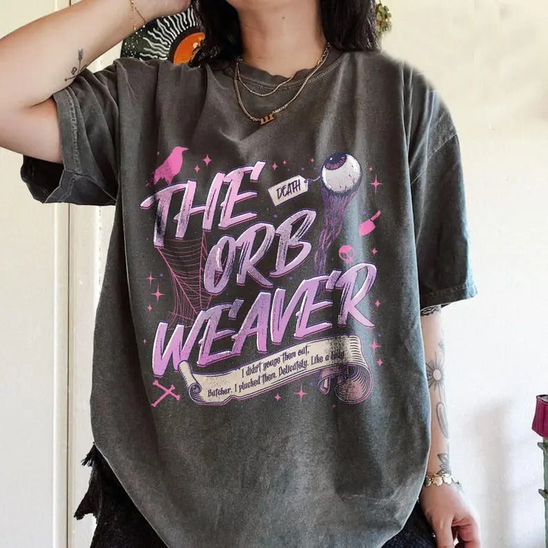 The Orb Weaver Shirt T-Shirt, Orb-Weaver Spider Shirt, Finding A Mate, Hunting Prey, The Library Of Spiders, Araneidae Shirt Womenswear Casual Cotton