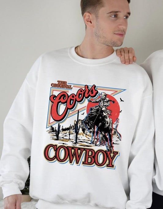 The Original Cowboy, Mens Beer Hoodie, Western Rodeo, Coors Beer, Western Sweatshirt, Vintage Cowboy Tee, Mens Trending  T-shirt, sweater and Hoodie vintage shirt