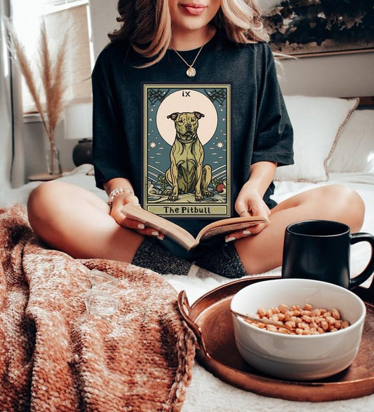 The Pitbull Tarot Card Shirt, Pittie Tarot Shirt, Pit Bull T-Shirt, Bully Dog Gift, Pitty Mom, Pitty Dad,Pit Bull Tarot,...