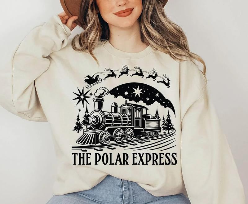 The Polar Express Sweatshirt, North Pole Christmas Tee Shirt, Polar Express Christmas Movie Sweater, Vintage Christmas Movies Shirt, Gift For Holiday