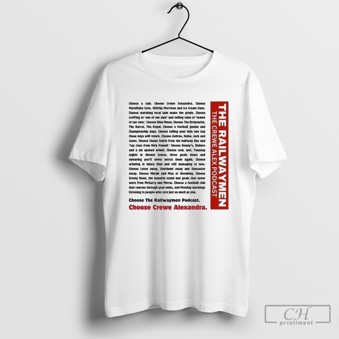 The Railwaymen The Crewe Alex Podcast Tee Shirts