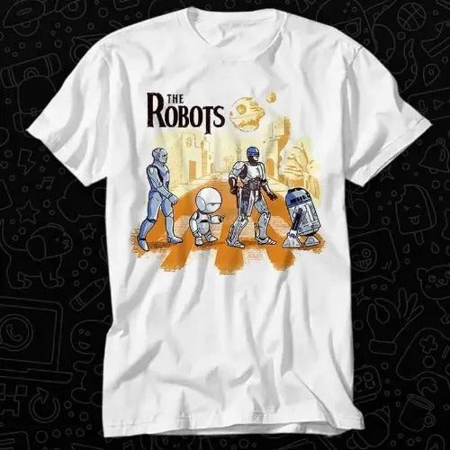 The Robots T Shirt Gift For Womens Mens Unisex Top Adult Tee Vintage Music Best Movie Made in USA