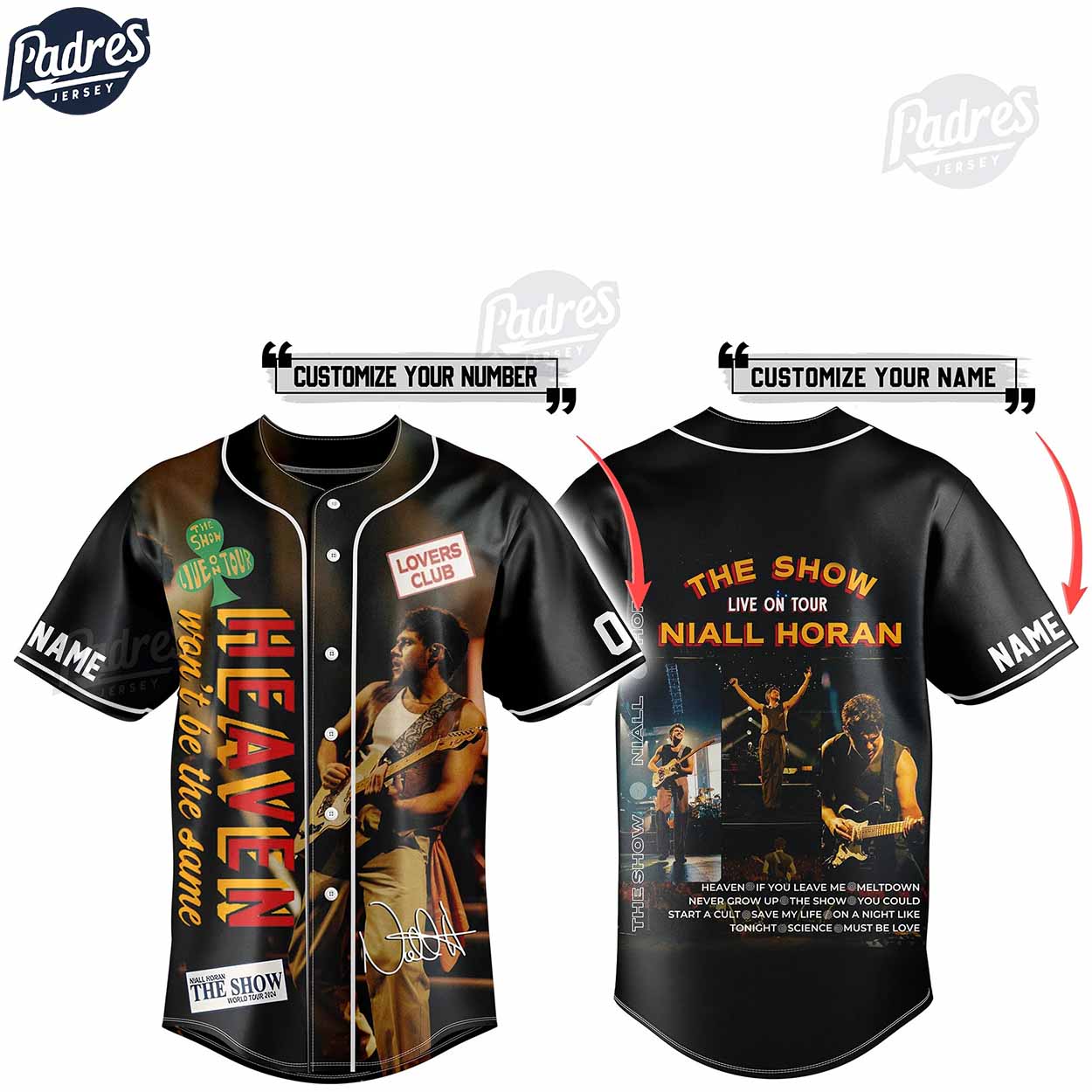 The Show Live On Tour Niall Horan Custom Baseball Jersey Fan Club - Padres Jersey Oasis: Elevate Your Baseball Style Game