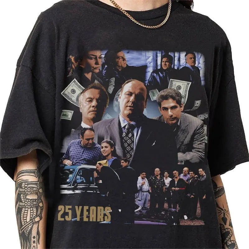 The Sopranos 90s Vintage Bootleg Style T-Shirt, Classic Retro Graphic Unisex Tee Gift For Men and Women