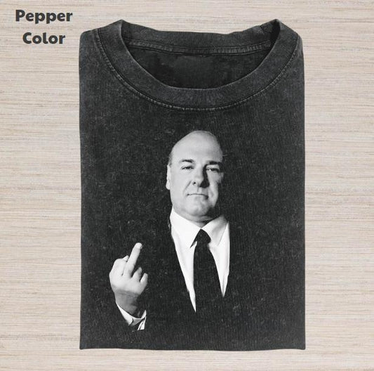 The Sopranos Vintage Graphic Tee, Tony Soprano Middle Finger T-Shirt, Movies Tee, Unisex Meme Cringe Funny Dumb Shirt, Menswear Womenswear Streetwear