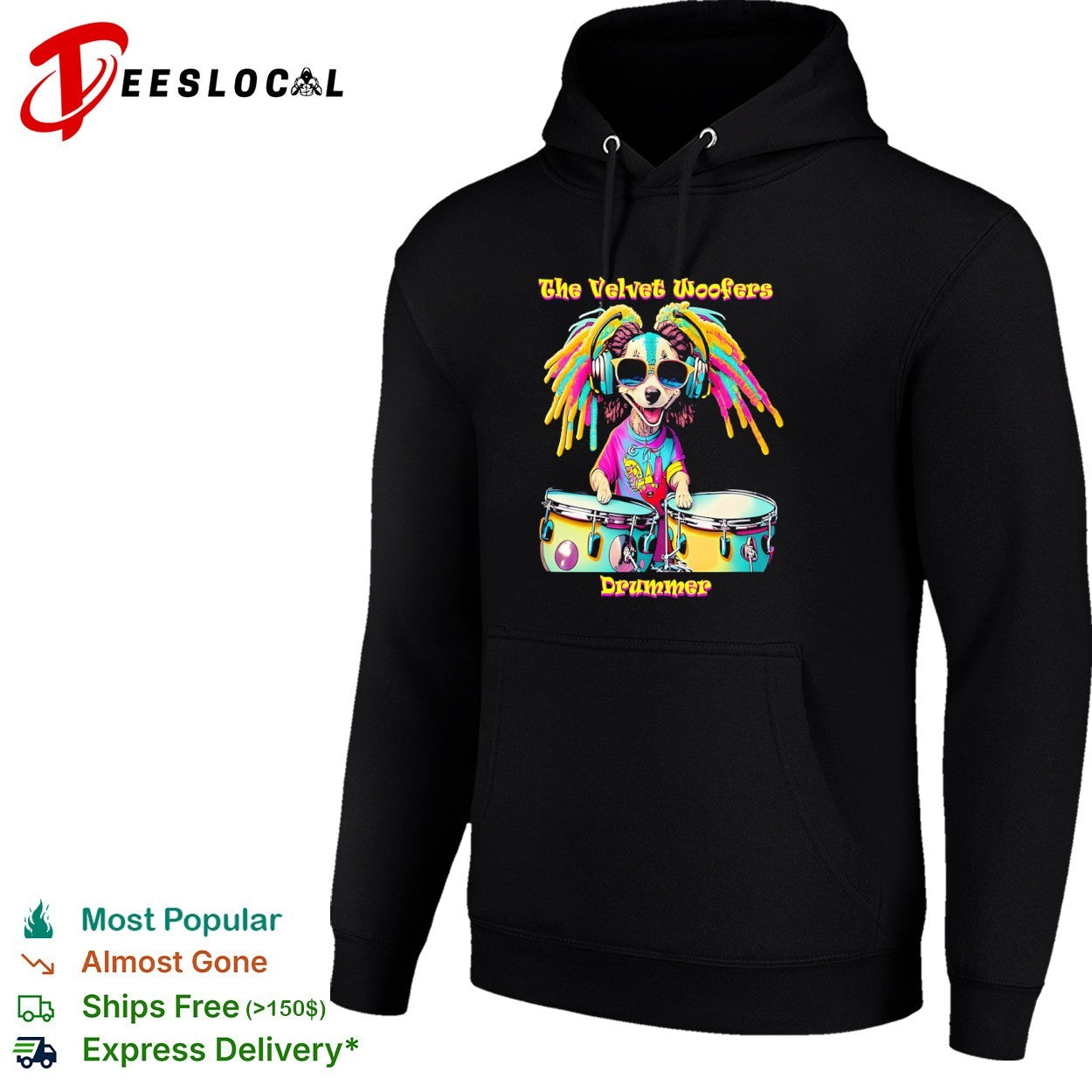 The Velvet Woofers Drummer Dog shirt