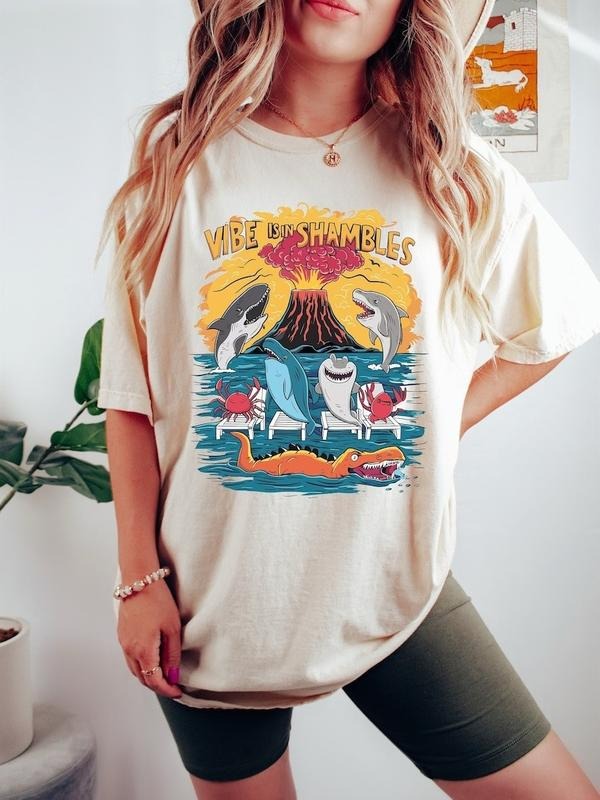 The Vibes Are In Shambles Shirt, Funny Meme Shirt, Funny Sarcastic Shirt, Vintage Shirt, Mental Health Shirt, Big Bang Dinosaur Shirt, Gifts